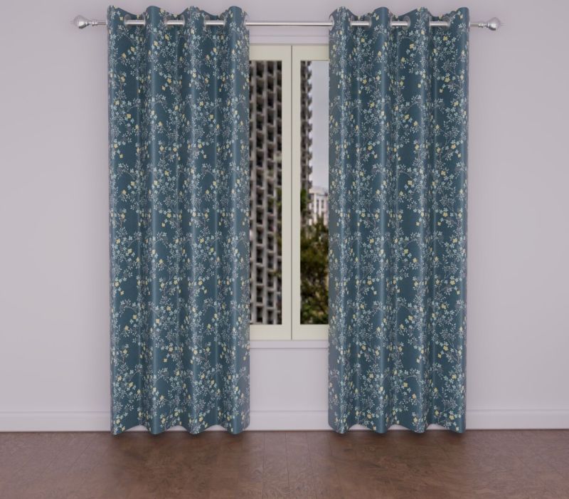 4d print 160 blue window curtains