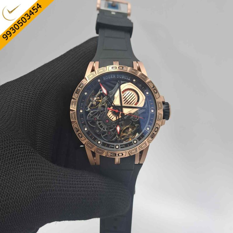 Roger Dubuis Excalibur Flying Tourbillion Rose Gold Black Watch