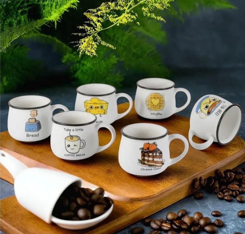 120ml Printed Ceramic Tea Cup Set