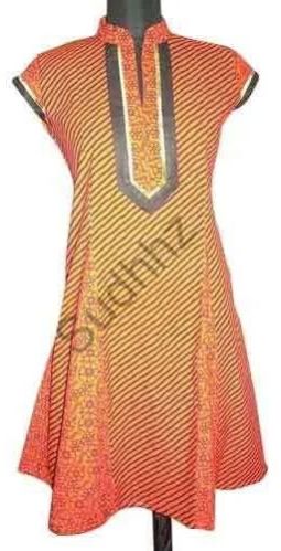 Ladies Orange Cotton Tunic Top