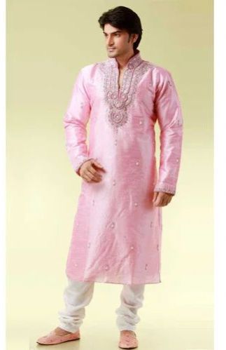 Mens Pink Designer Kurta Set
