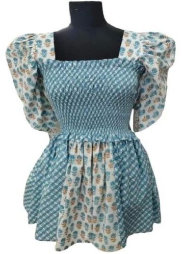 Smocking Western Dress Top