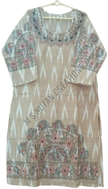 Ladies Stylish Cotton Mithila Painting Pant & Kurti Set