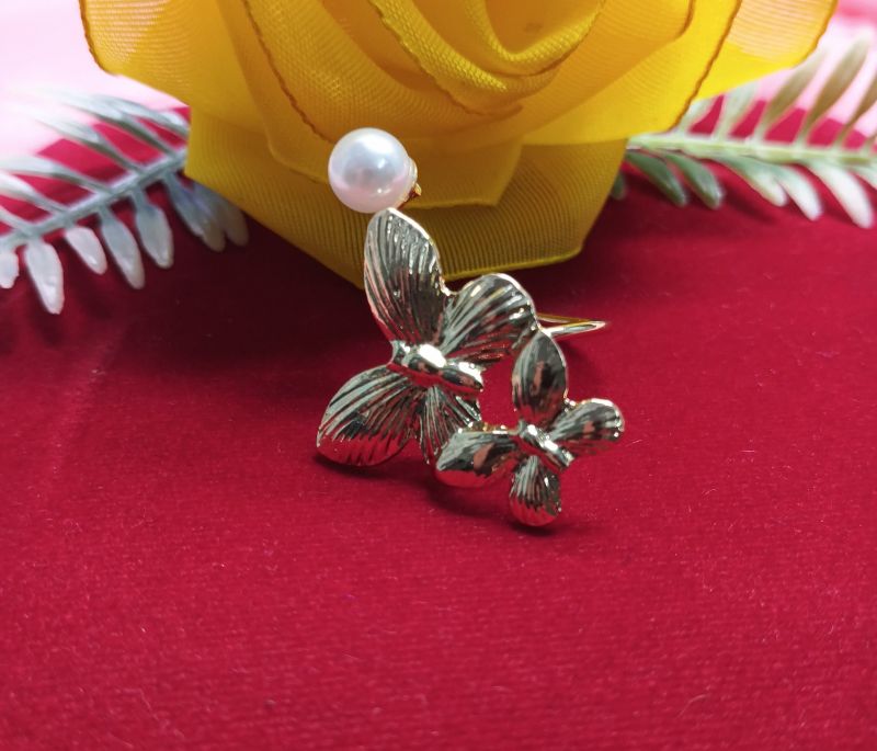 Dual Butterfly Adjustable Gold-Tone Ring