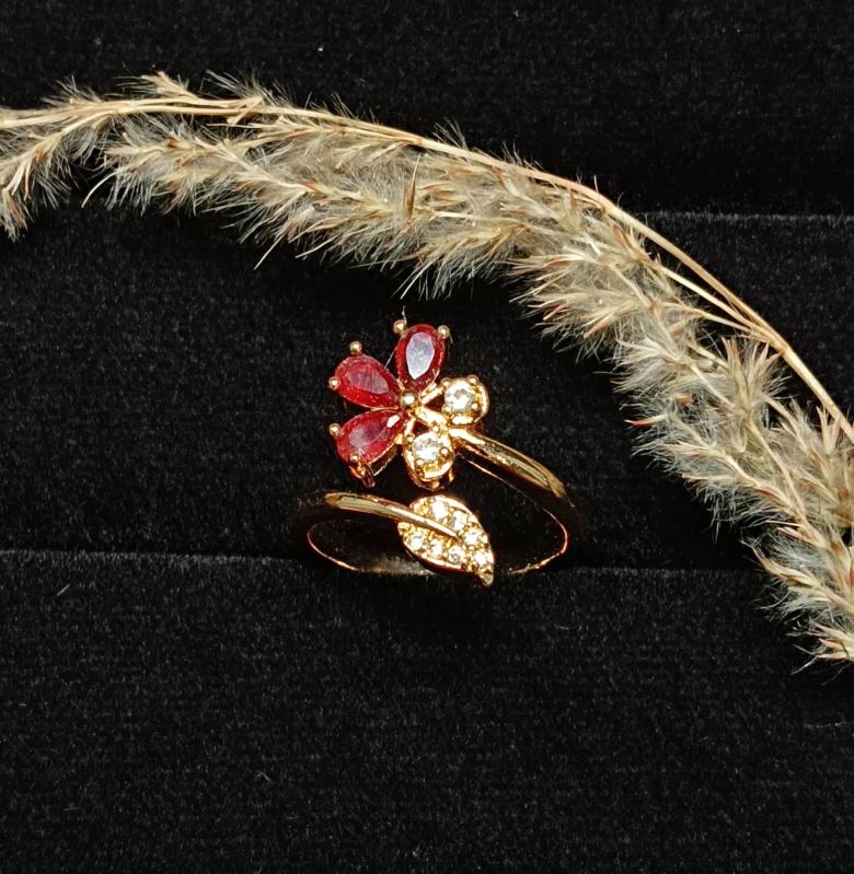 Gold-Tone Adjustable Petal Wrap Ring