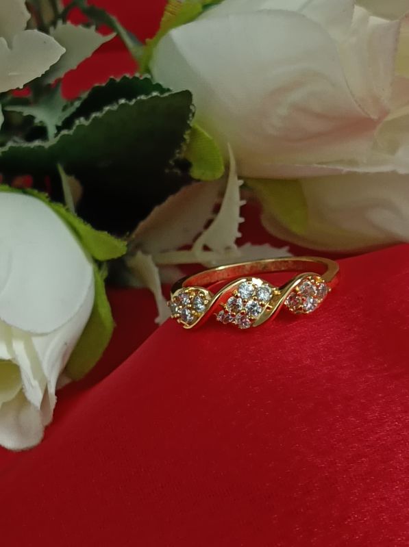 Gold-Tone Wavy Adjustable Band Ring