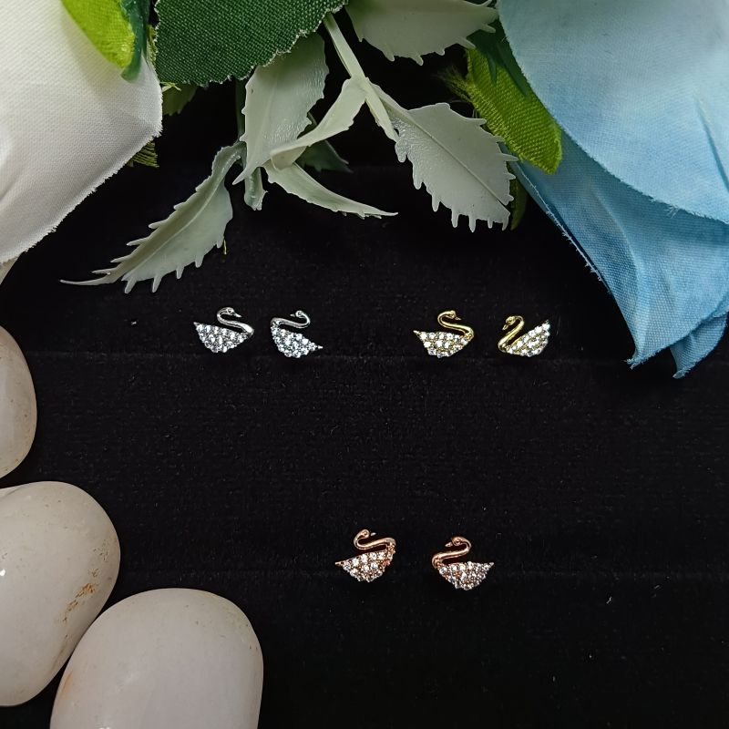 Set OF 3 Swan Stud Earrings