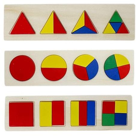 Non Polished Wooden Fraction Game, Color : Multiple