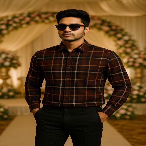 Laffar Checks-1 Polyester Shirting Fabric, Color : Multicoloured