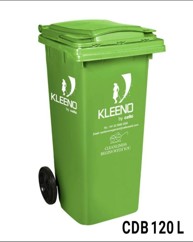 Portable Green 120 Liter Wheeled Garbage Bin