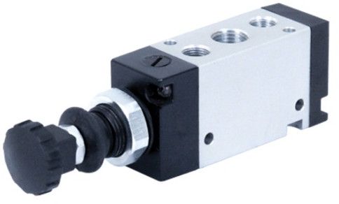 Aluminium 3/2 Way Push Pull Valve Spring Return / Detent