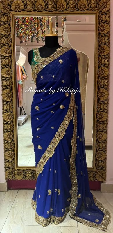 Artisan Handcrafted Designer Saree In Zardozi Work