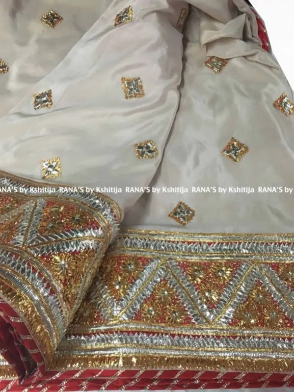 Beige Gota Bale Saree In Fine Work