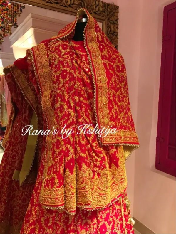 Designer Bridal Red Wedding Lehenga In Zardozi Hand Work