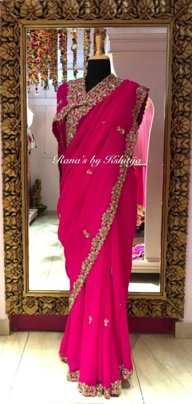 Designer Party Wear Embroidered Saree
