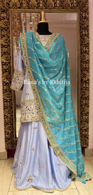 Designer Zardozi Mirror Worked Sharara Set