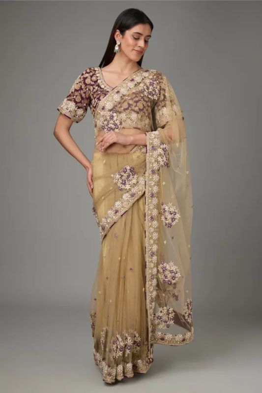 Fine And Tasteful Handmade Reception Wear Saree