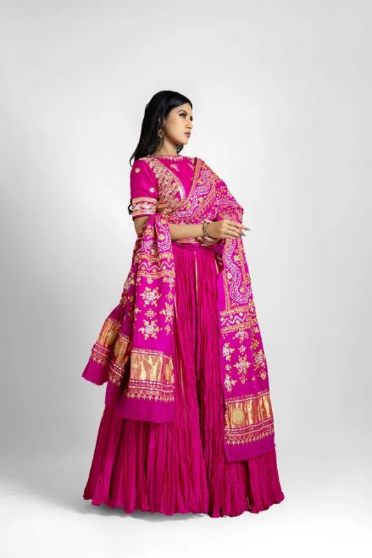 Radiant Splendour Crushed Skirt With Bandhani Dupatta