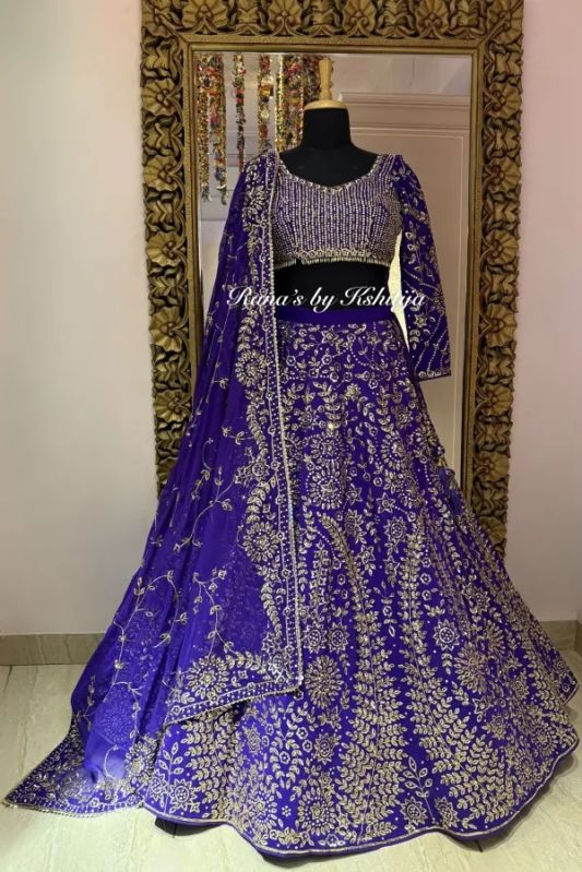 Regal Elegance Purple Gold Lehenga