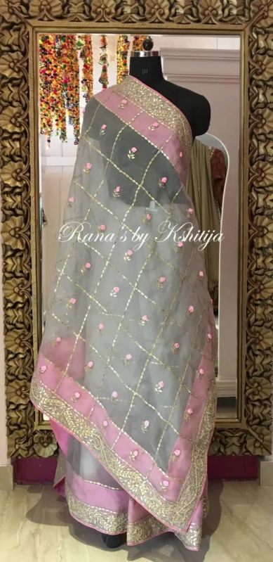 Ribbon Worked Pure Organza Saree