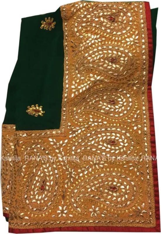 Rich Green Pure Georgette Saree
