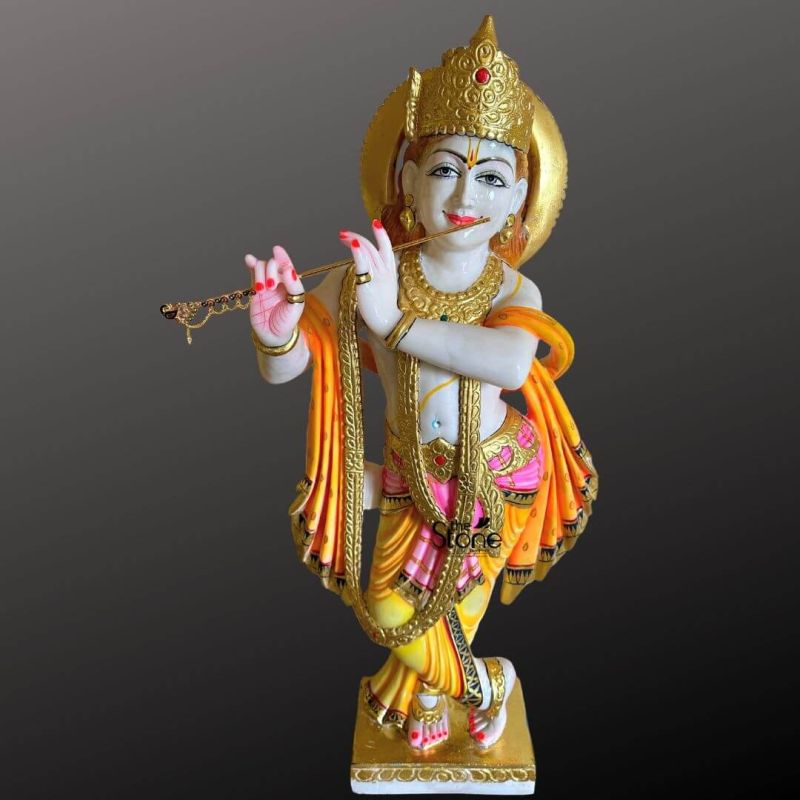 3 Feet God Marble Krishna Statue