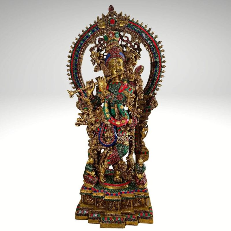 Brass Krishna Statue 32″
