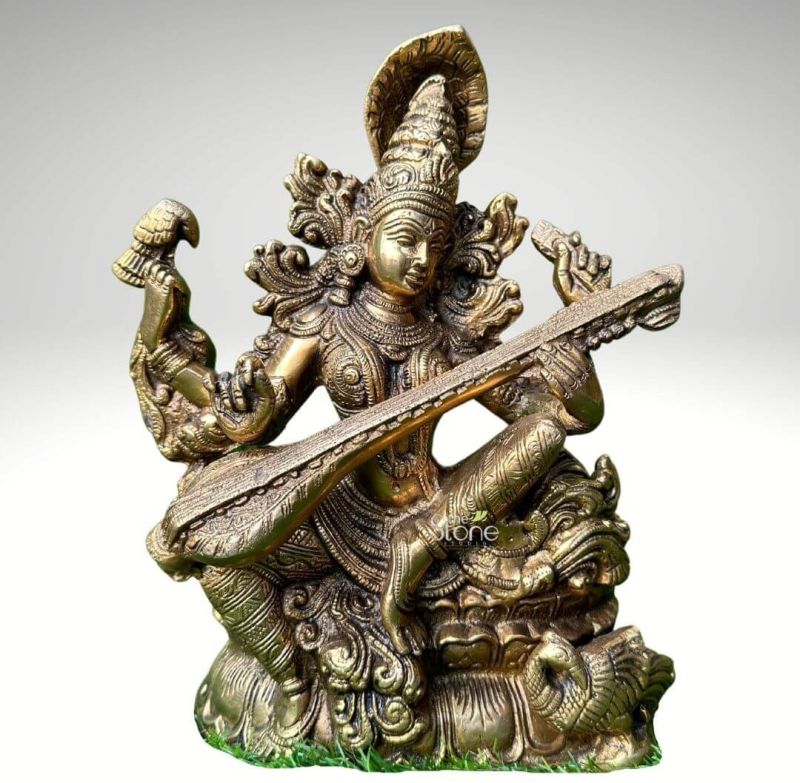 Brass Saraswati Statue 1ft