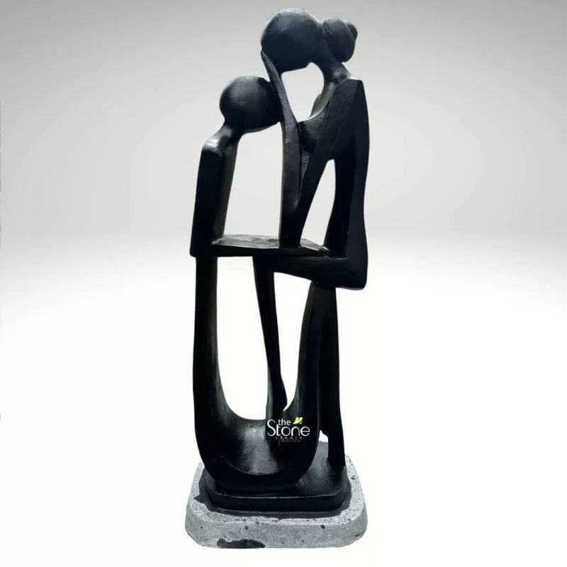Caring Couple Stone Sculpture 2ft