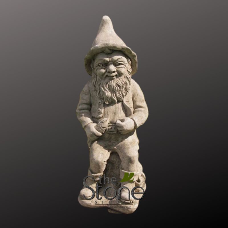 Fishing Gnome Garden Sculpture