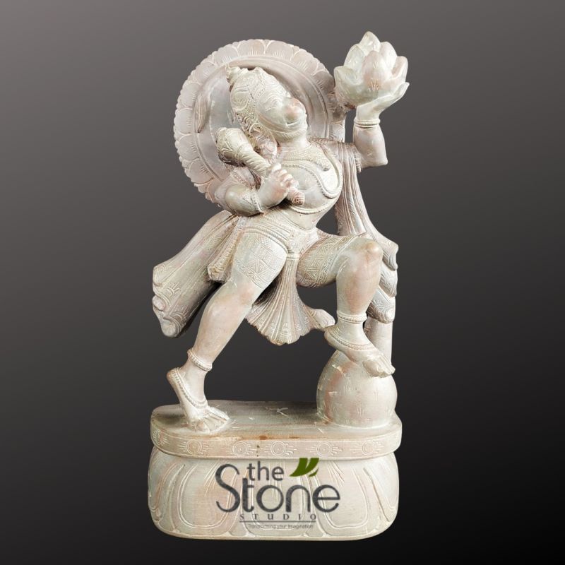 Hanuman Statue Holding Parwat in Soap Stone 12 Inch