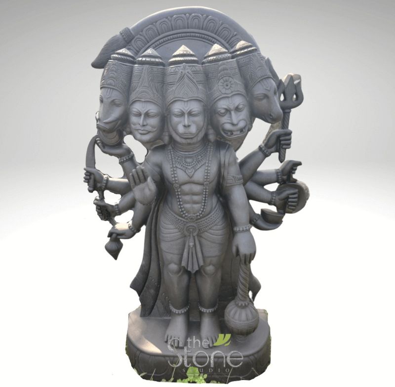 Panchamukhi Hanuman Statue in Black Stone 5.5ft