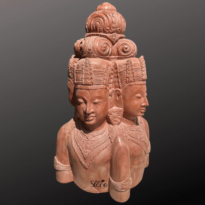 Stone 4 Faced Brahma Statue 24 Inch