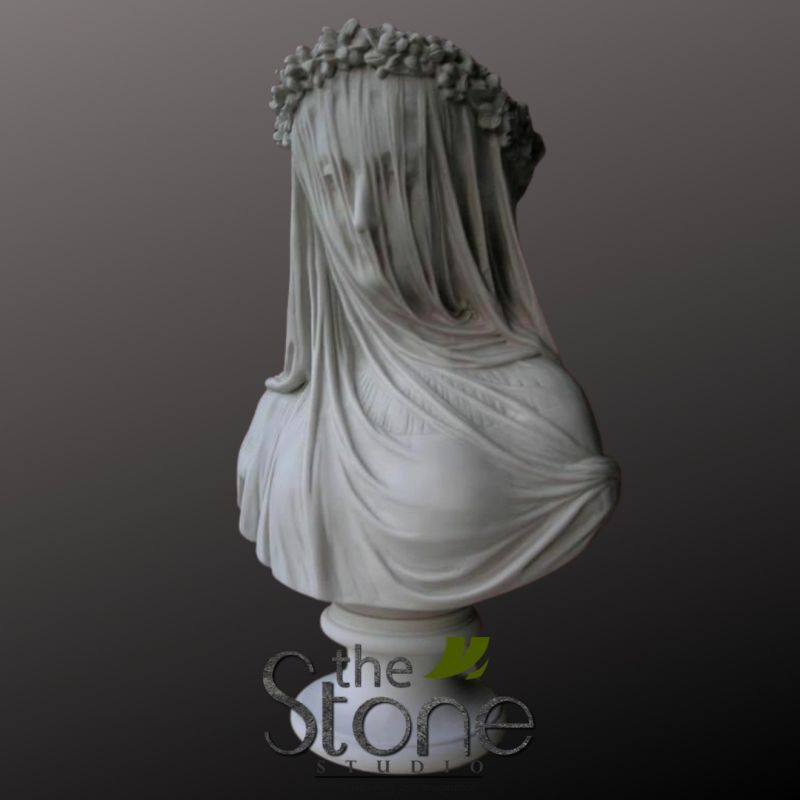 The Veiled Lady Sculpture in Marble 2.5ft