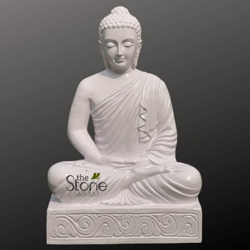 White Buddha Sculpture for Home 28″
