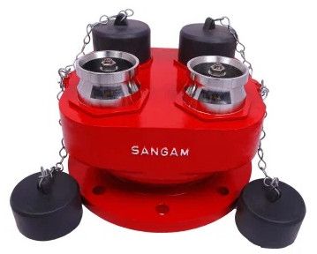 Sangam Cast Iron 4 Way Fire Brigade Connection Inlet, Color : Red