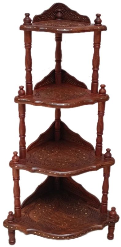 Wooden Corner Shelve Rack Stand