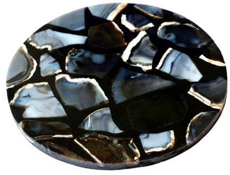 Grey Agate Black Base Cheese Board