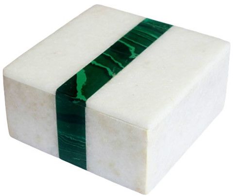 Marble Malachite Inlay Box
