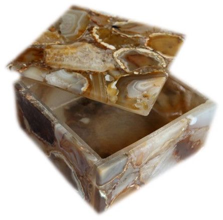 Natural Agate Box for Decorative Purposes