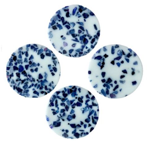 Terrazo Blue Agate Chips Round Coaster