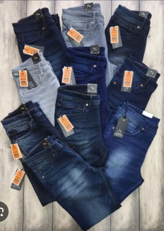 Mens Slim Fit Washed Denim Jeans