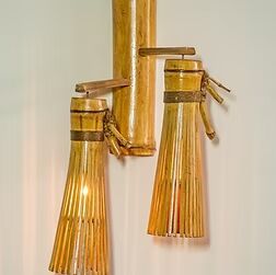 2 Bamboo Wall Mounted Lamp