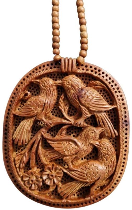 Amazonian Birds Hand Carved Wooden Necklace