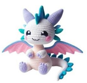 Amigurumi Crochet Flower Dragon Soft Toy