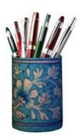 Aqua Floral Pen Stand
