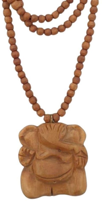 Baby Ganesha Wooden Hand Carved Necklace