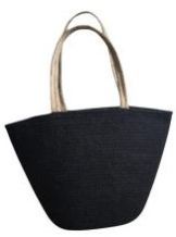Black Cotton Rope Tote Bag