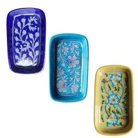 Blue Pottery Ceramic Rectangle Trays