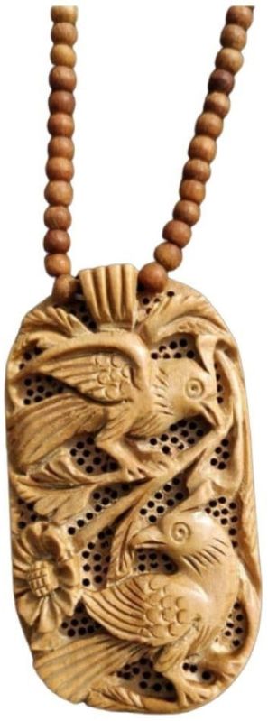 Daisy Birds Hand Carved Wooden Necklace